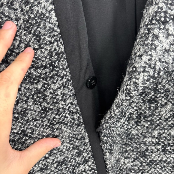 Diane von Furstenberg DVF Lulu Wool blend Boucle Long Coat Gray Black Women’s 0 - Picture 14 of 16